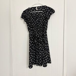 Xhilaration Black Dress with White Patterns